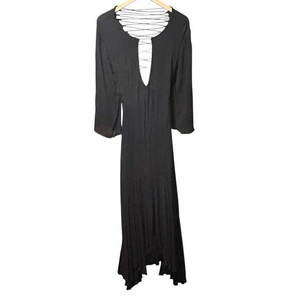 Free People S FairyGoth Whimsy Criss Cross Strappy Laced Up Back Dress Margarita